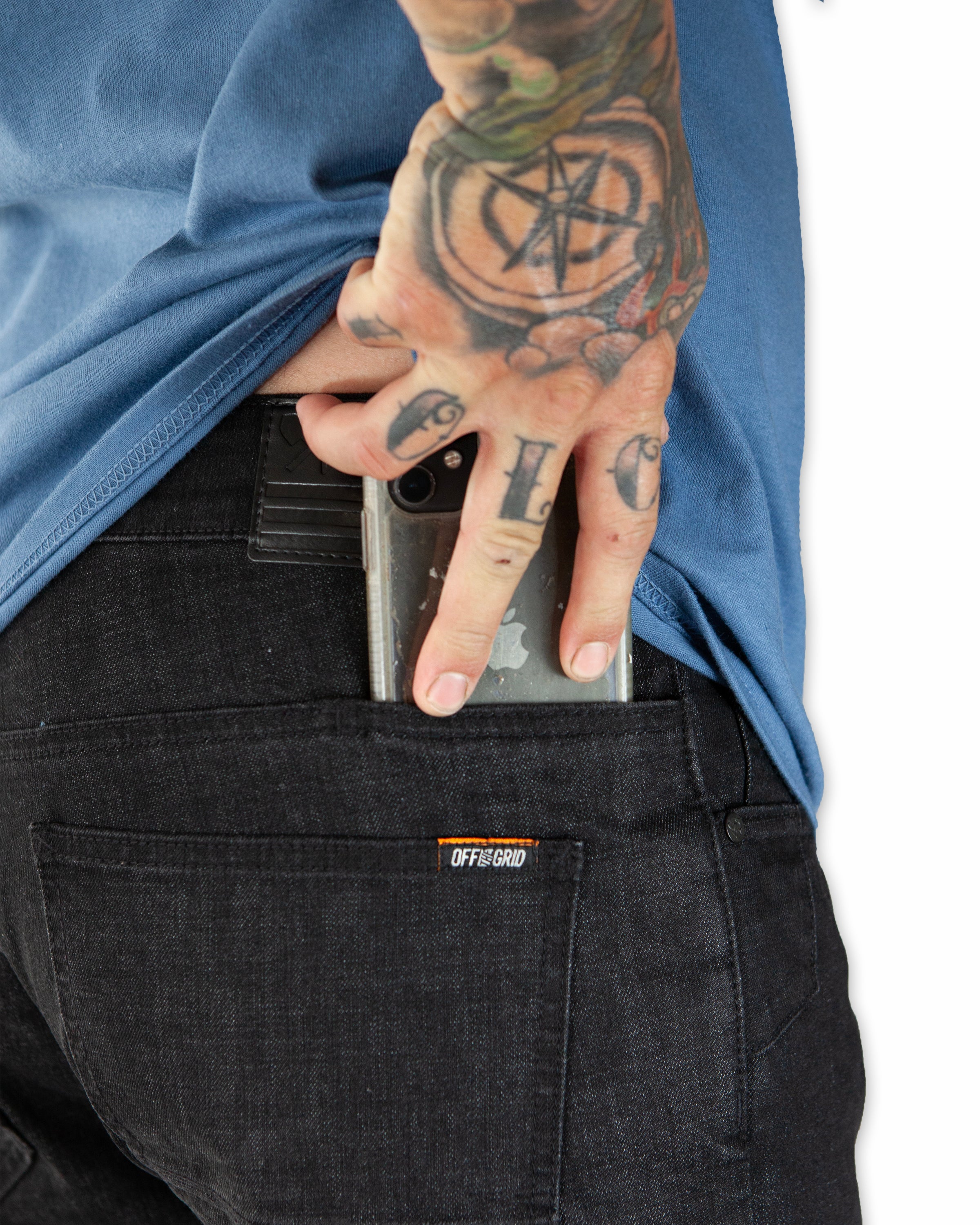 Off The Grid Surplus Hideout Denim Taper Fit Pants - Black