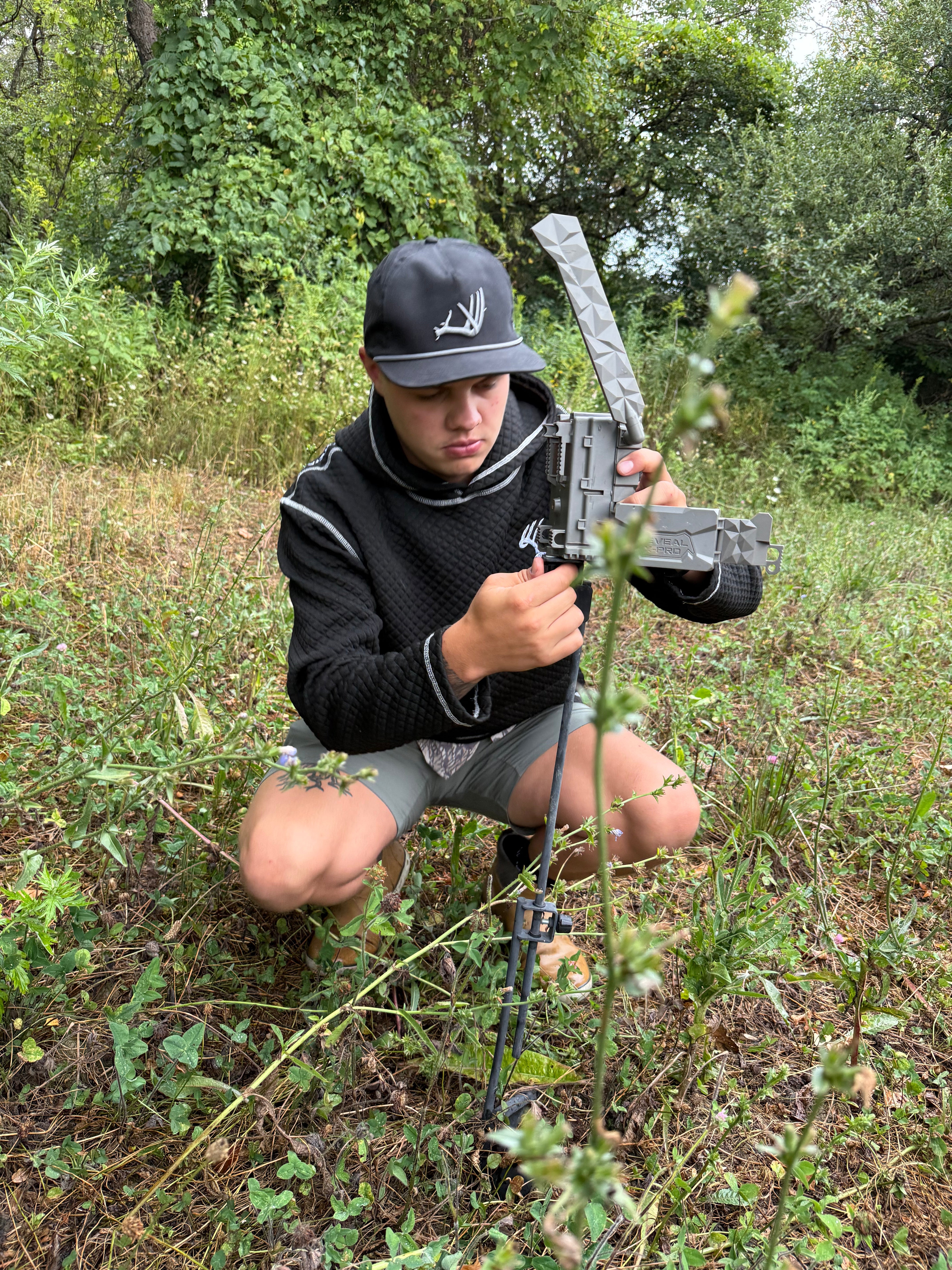 Whitetail Co. Rut Line Waffle Hoodie Black (SIZE UP)
