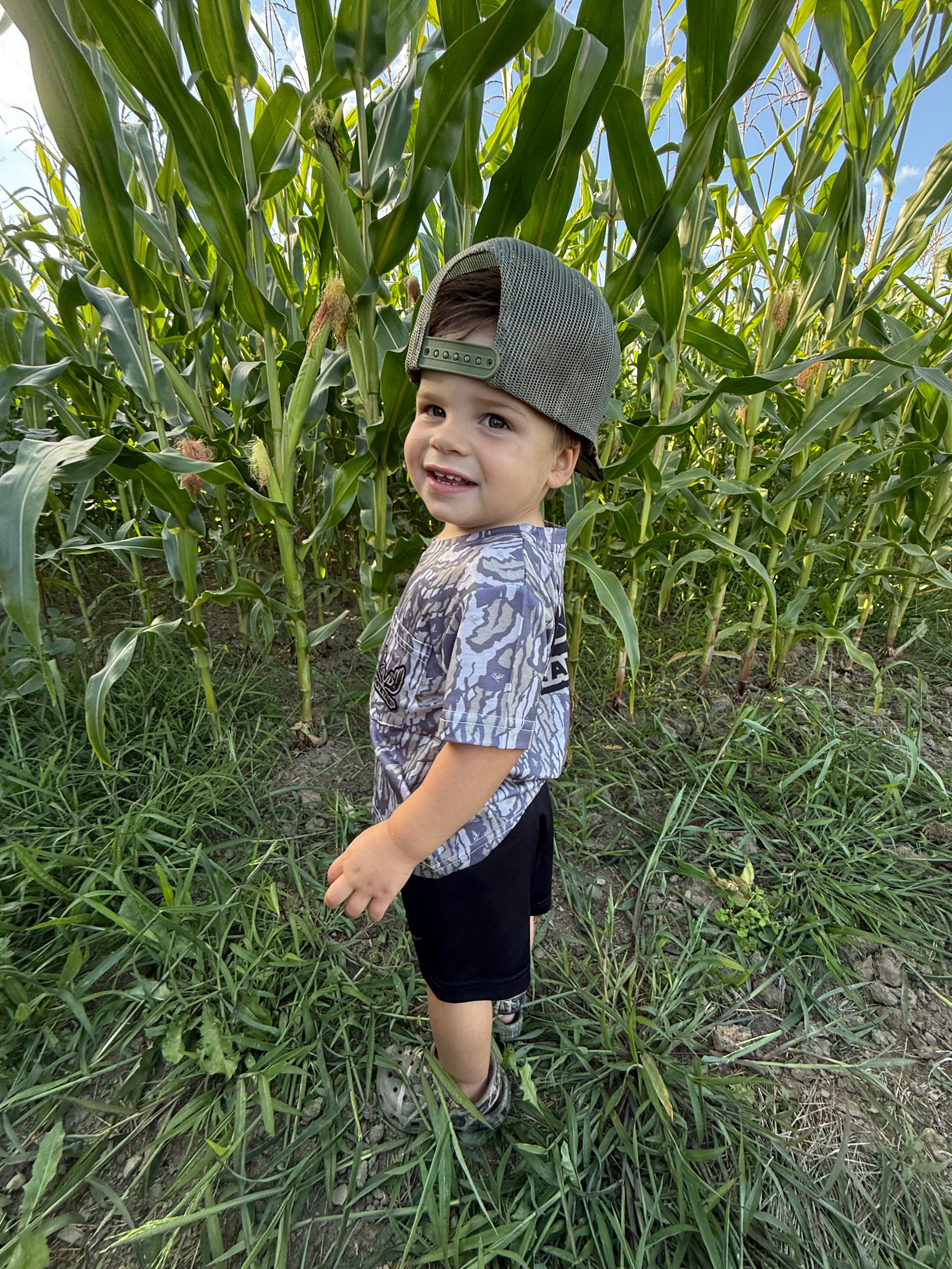 Whitetail Co. Toddler Old Tree Bark Camo Faded Pocket Tee