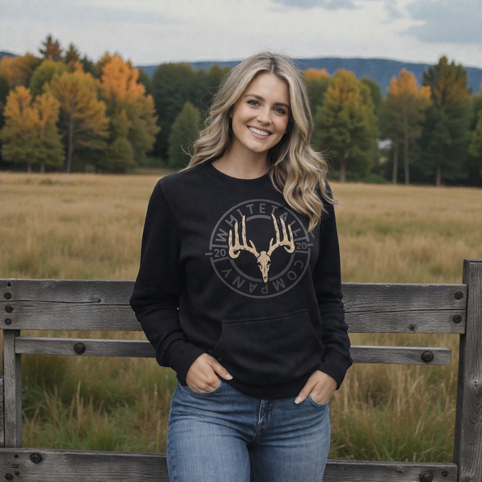 Whitetail Co. Unisex Pocket Sweatshirt Black