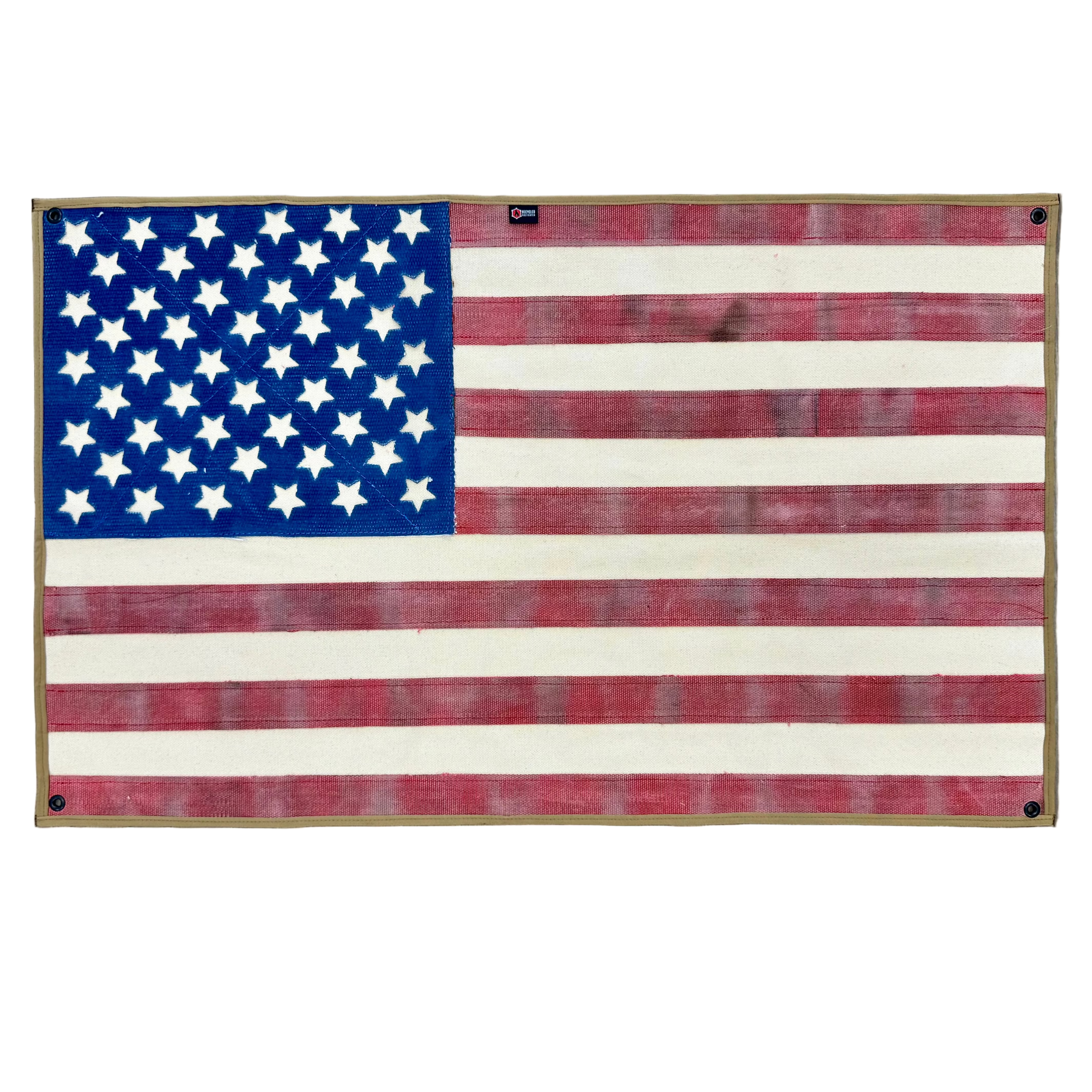 Recycled Firefighter American Flag - Fire Hose - Vintage — product view 1