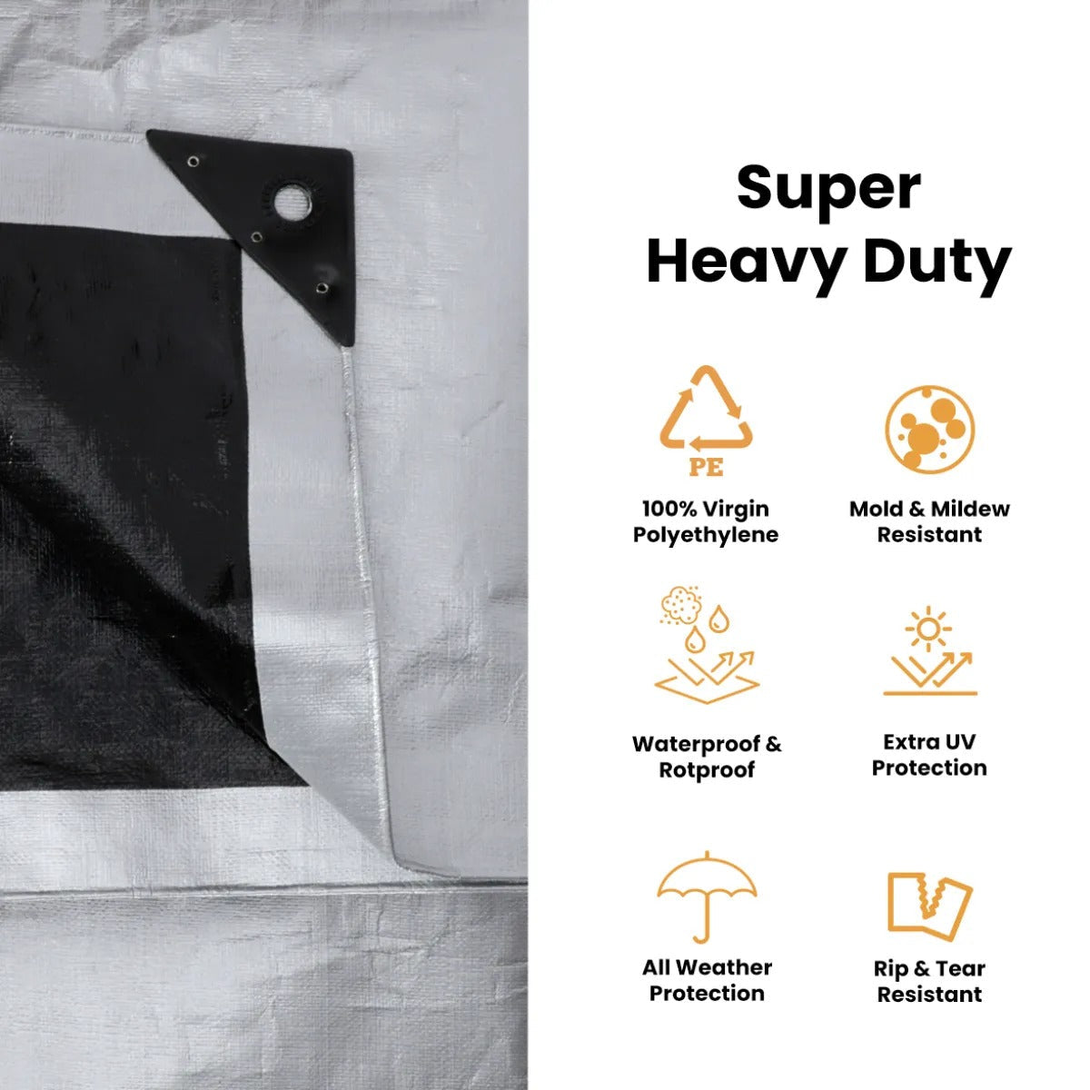 White Duck 20’ x 20’ Super Heavy Duty Poly Tarp