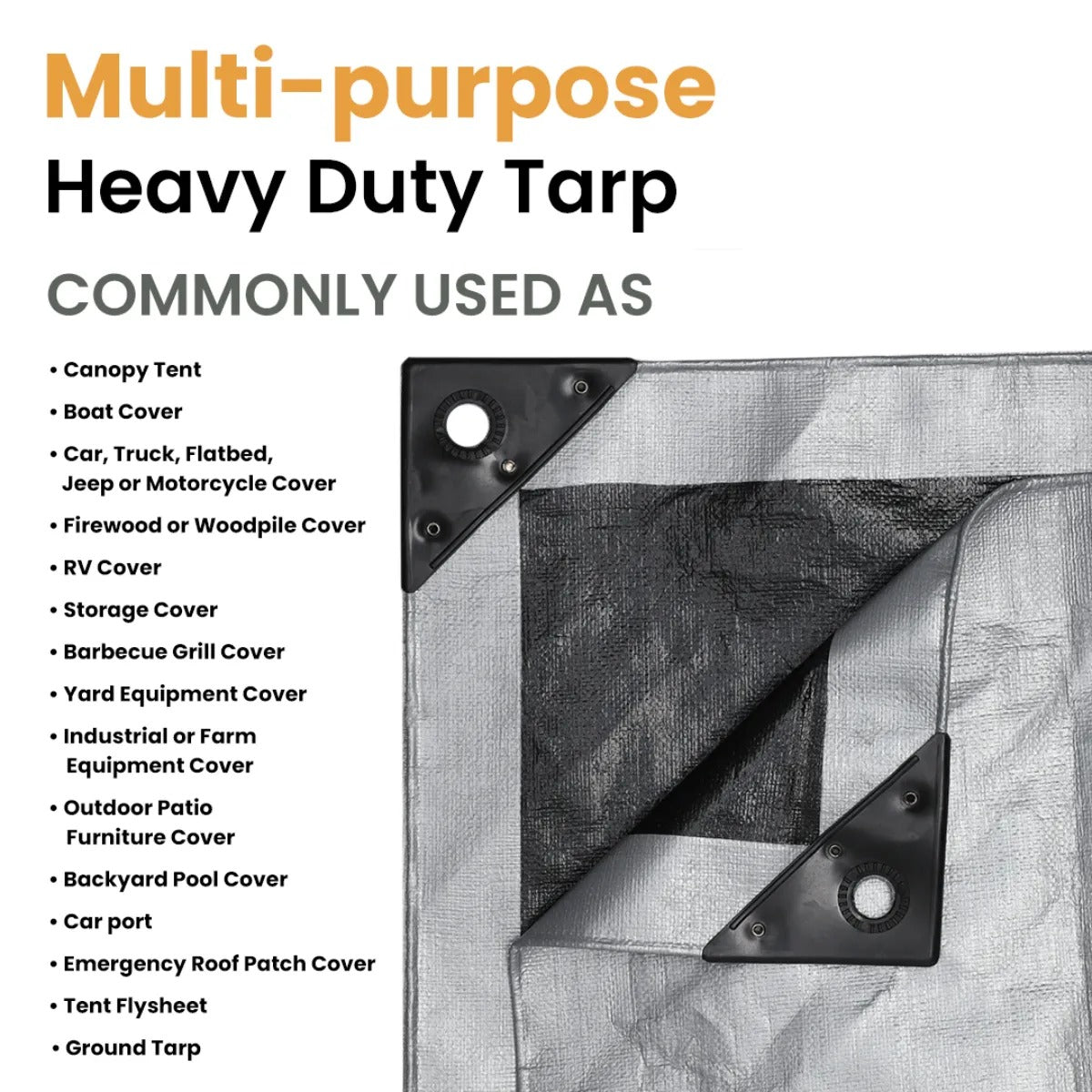White Duck 30’ x 50’ Super Heavy Duty Poly Tarp