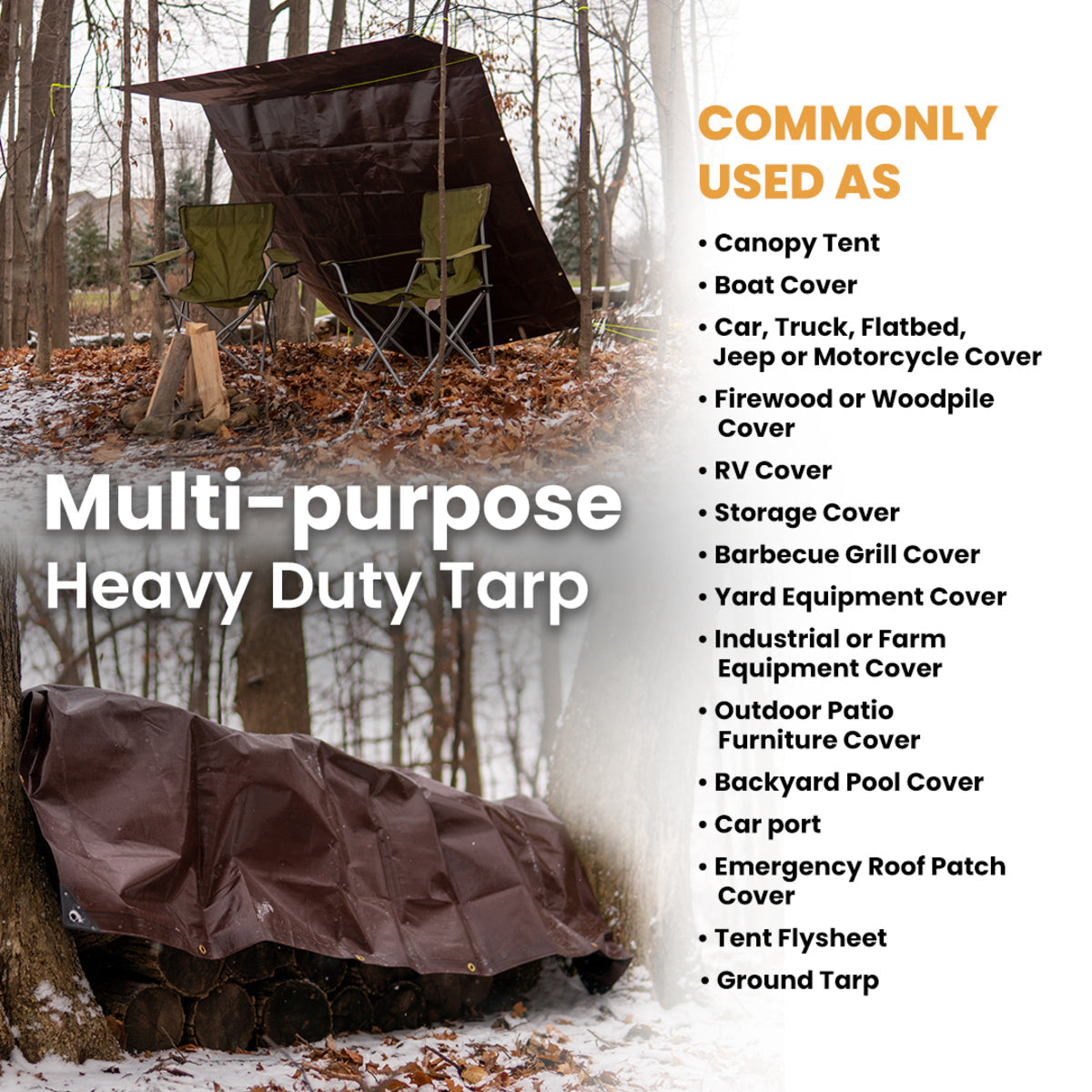 White Duck 20’ x 20’ Super Heavy Duty Poly Tarp