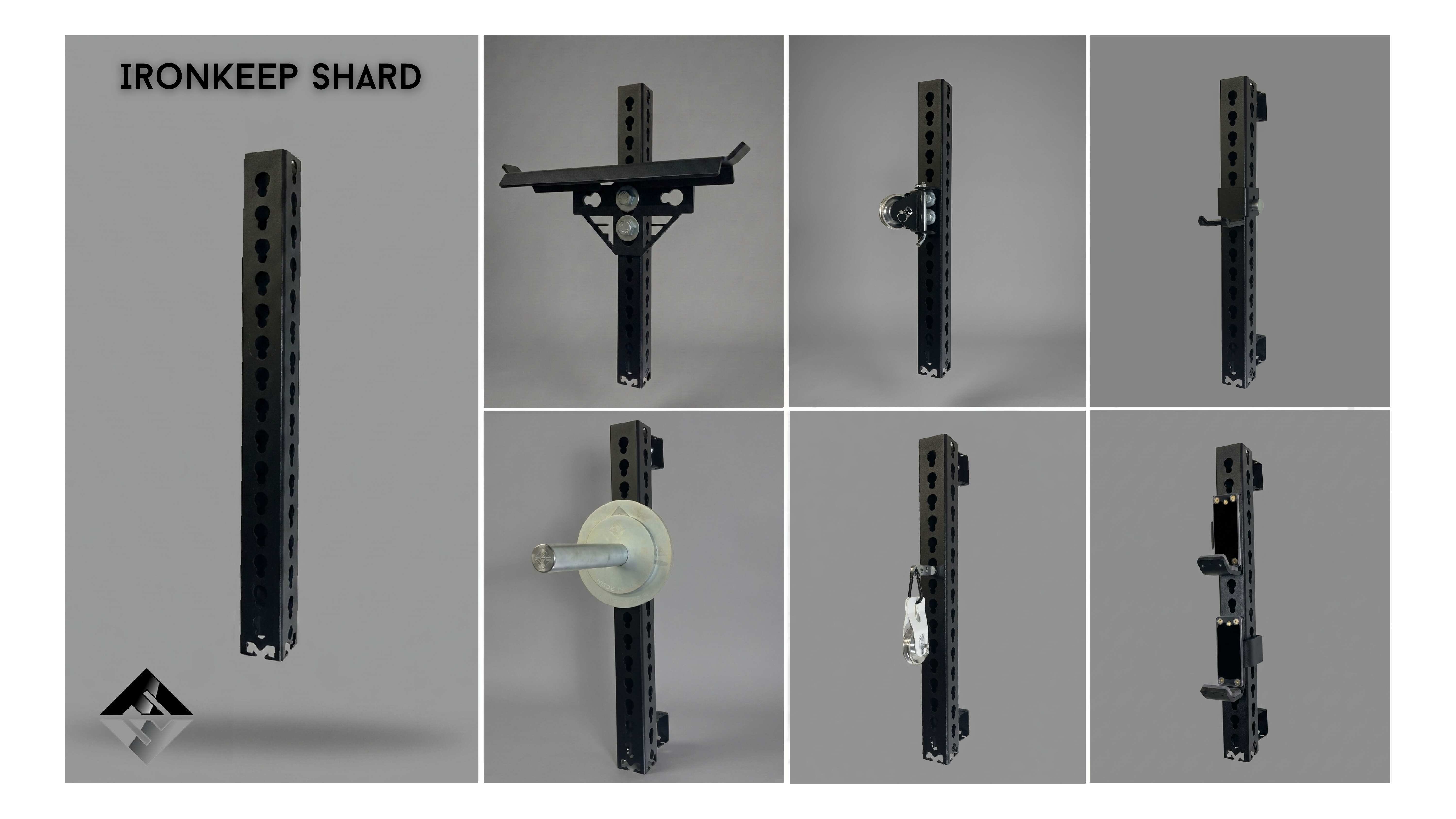 IronKeep Shard Storage Rail – Wall Mounted 3x3 Rack Attachment Organizer (5/8" & 1" Compatible) by F and F Steel