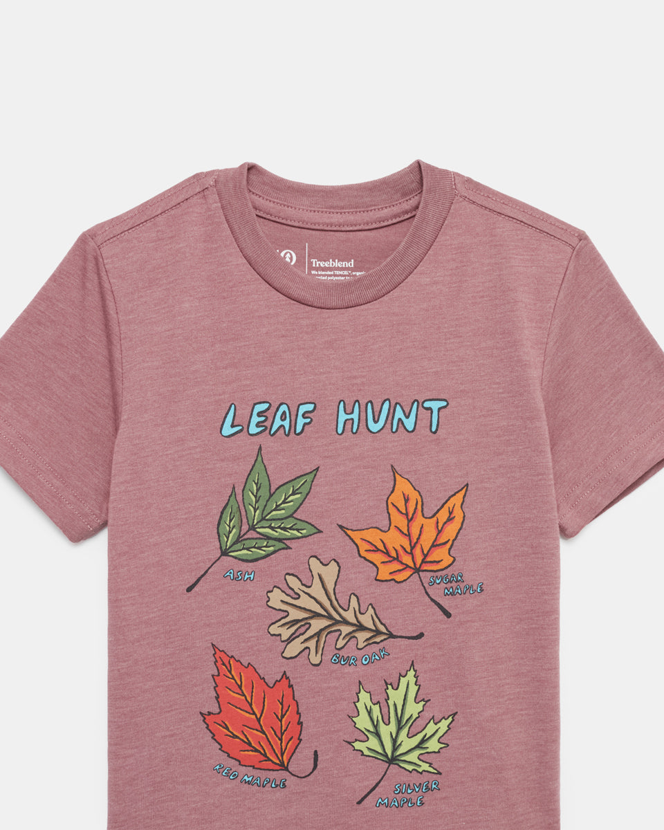 Tentree Kids Leaf Hunt T-Shirt - Shaded Mauve Heather Capri
