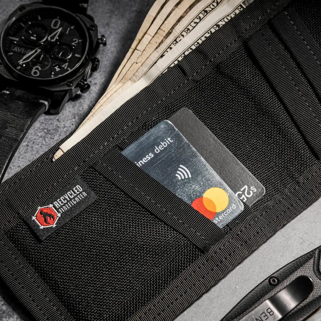 Recycled Firefighter Lieutenant Wallet - Combat Leather Edition — product view 3
