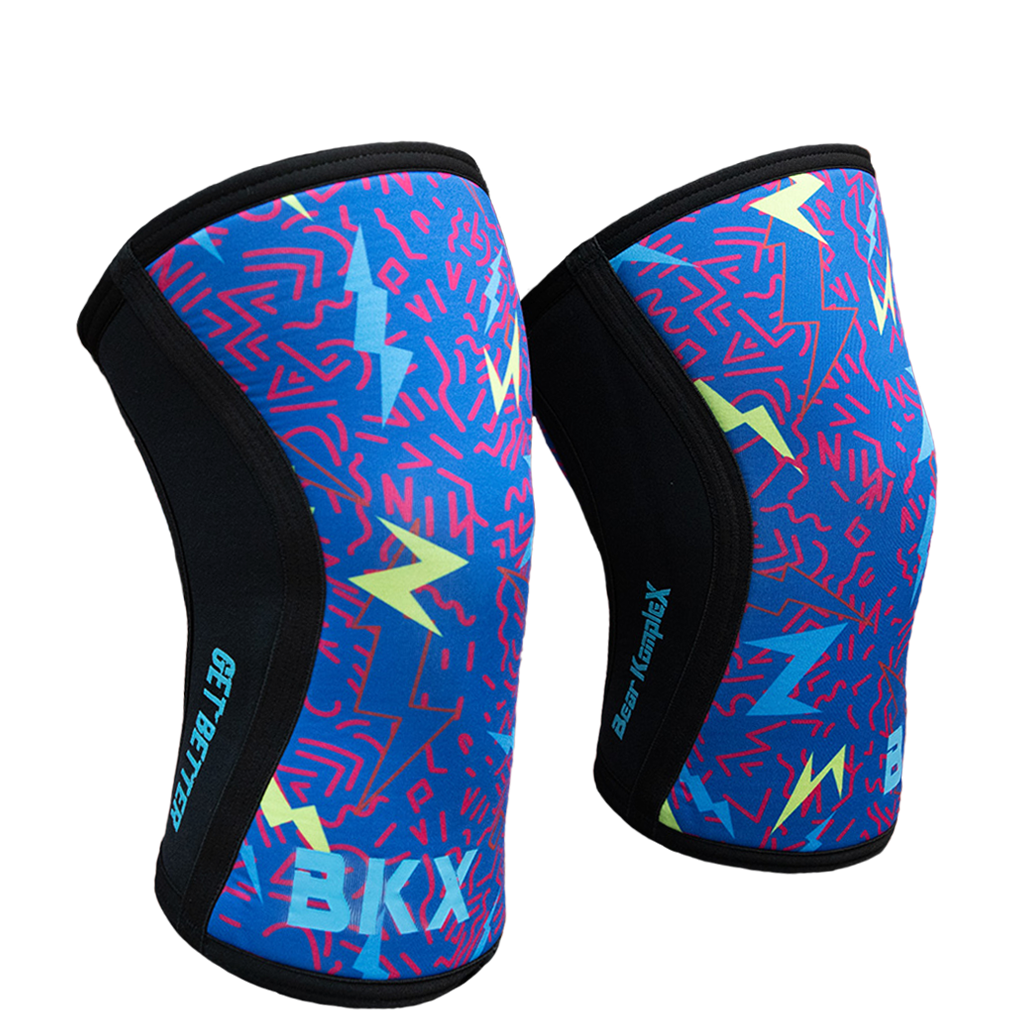 Bear KompleX Knee Sleeves - Lightning with REVERSIBLE Blue by Bear KompleX