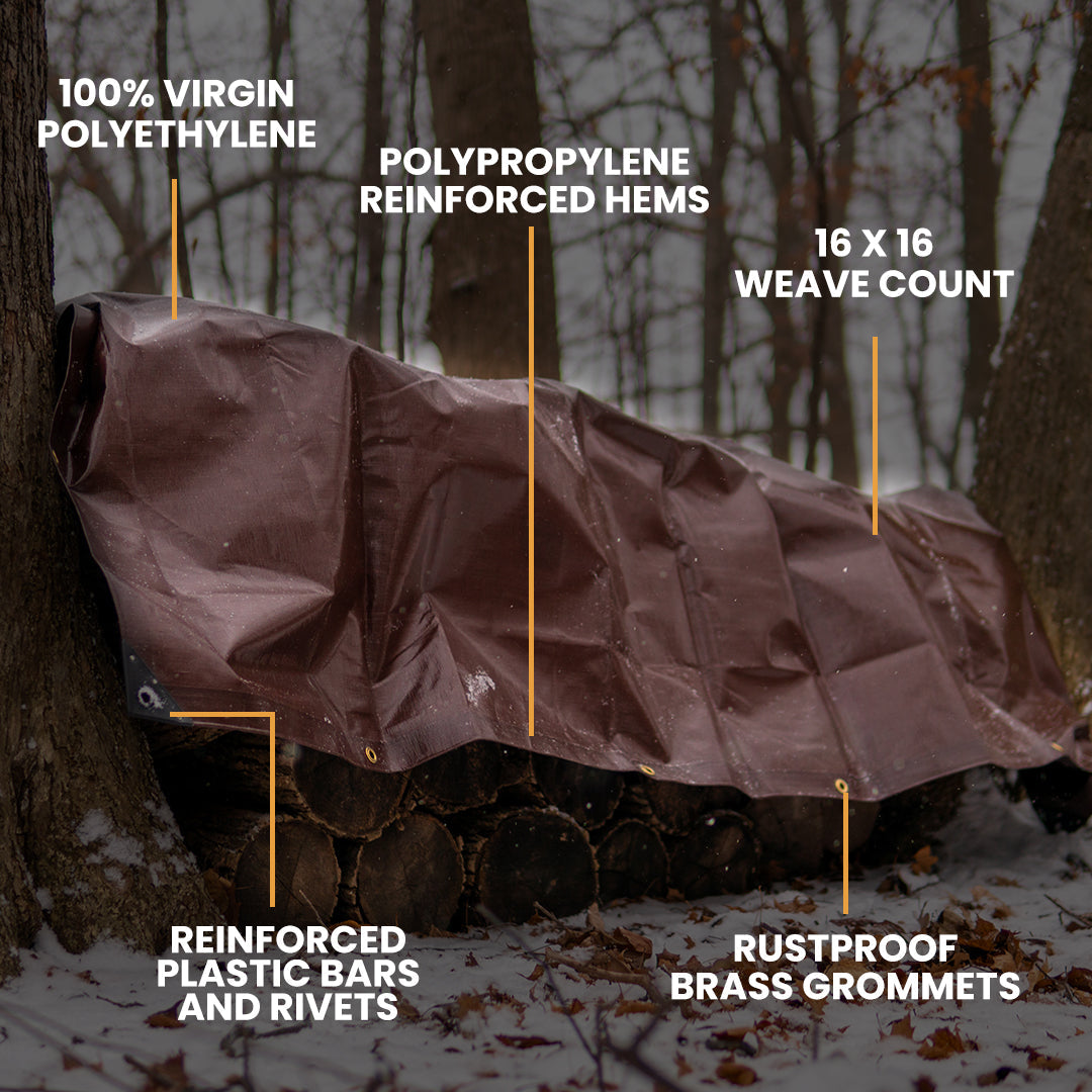 White Duck Super Heavy Duty Poly Tarp Cover Thick 16 Mil, 8 oz