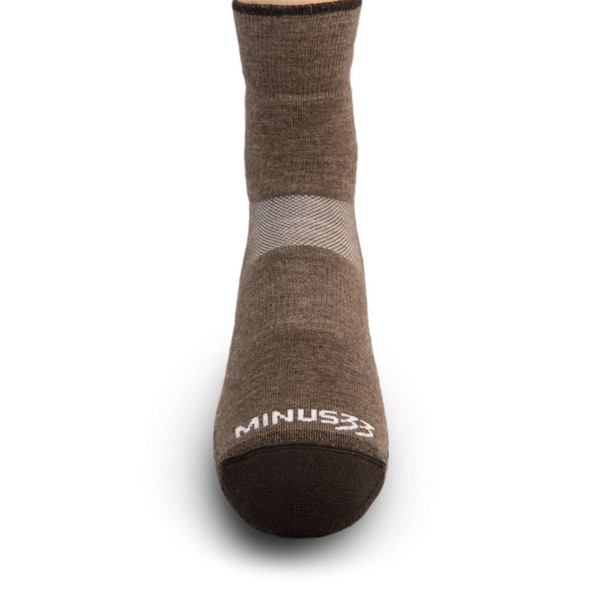 best Lightweight Merino Wool socks all season hiking mini crew socks Minus33 Mountain Heritage. Front view 3.