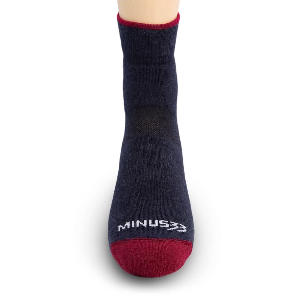 best Lightweight Merino Wool socks all season hiking mini crew socks Minus33 Mountain Heritage. Front view 2.