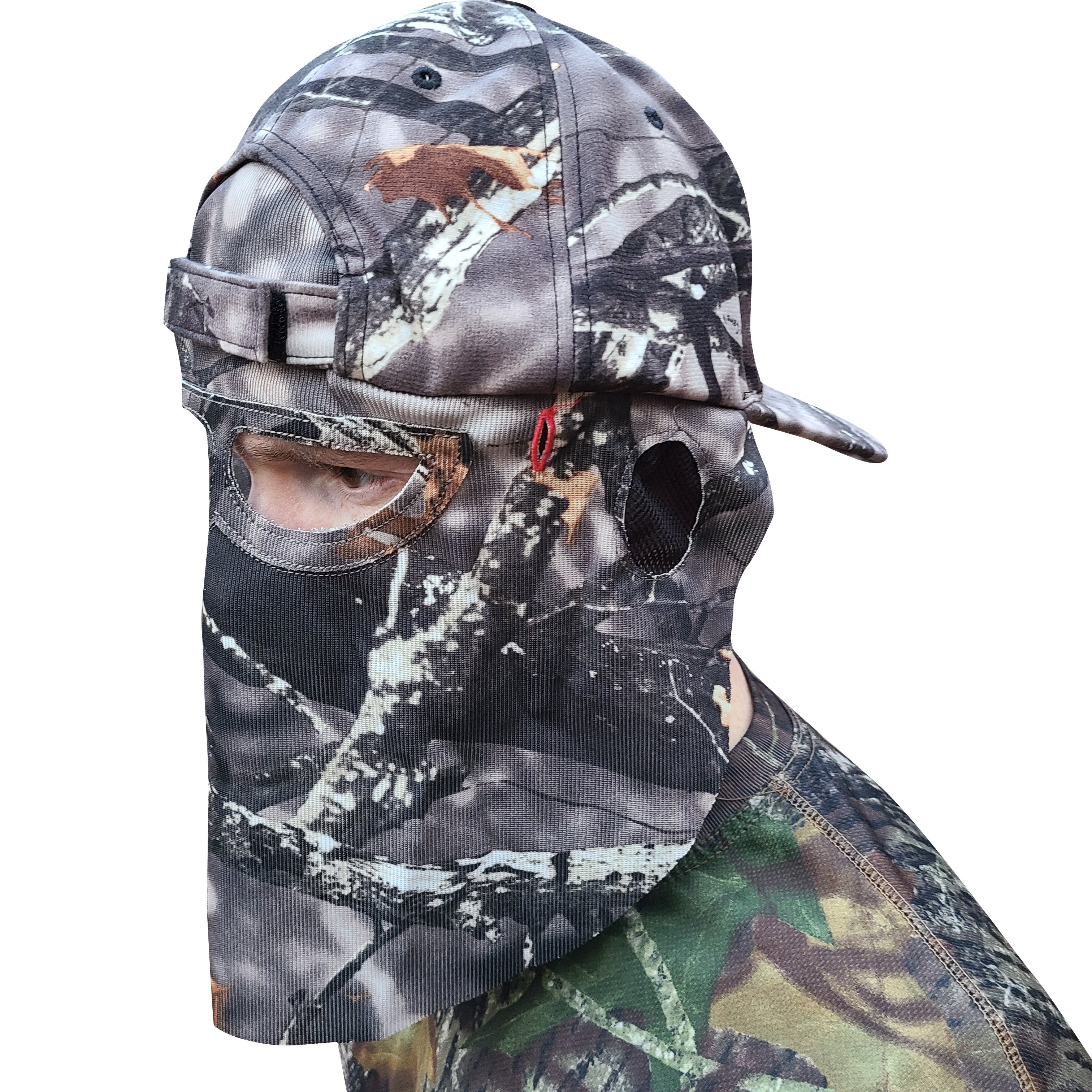 QuikCamo Mathews Logo Camo Hat with Rear Face Mask – product view 1