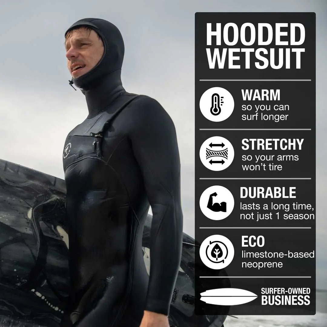 Men's Hooded 5/4mm Surfing Wetsuit by Ho Stevie!