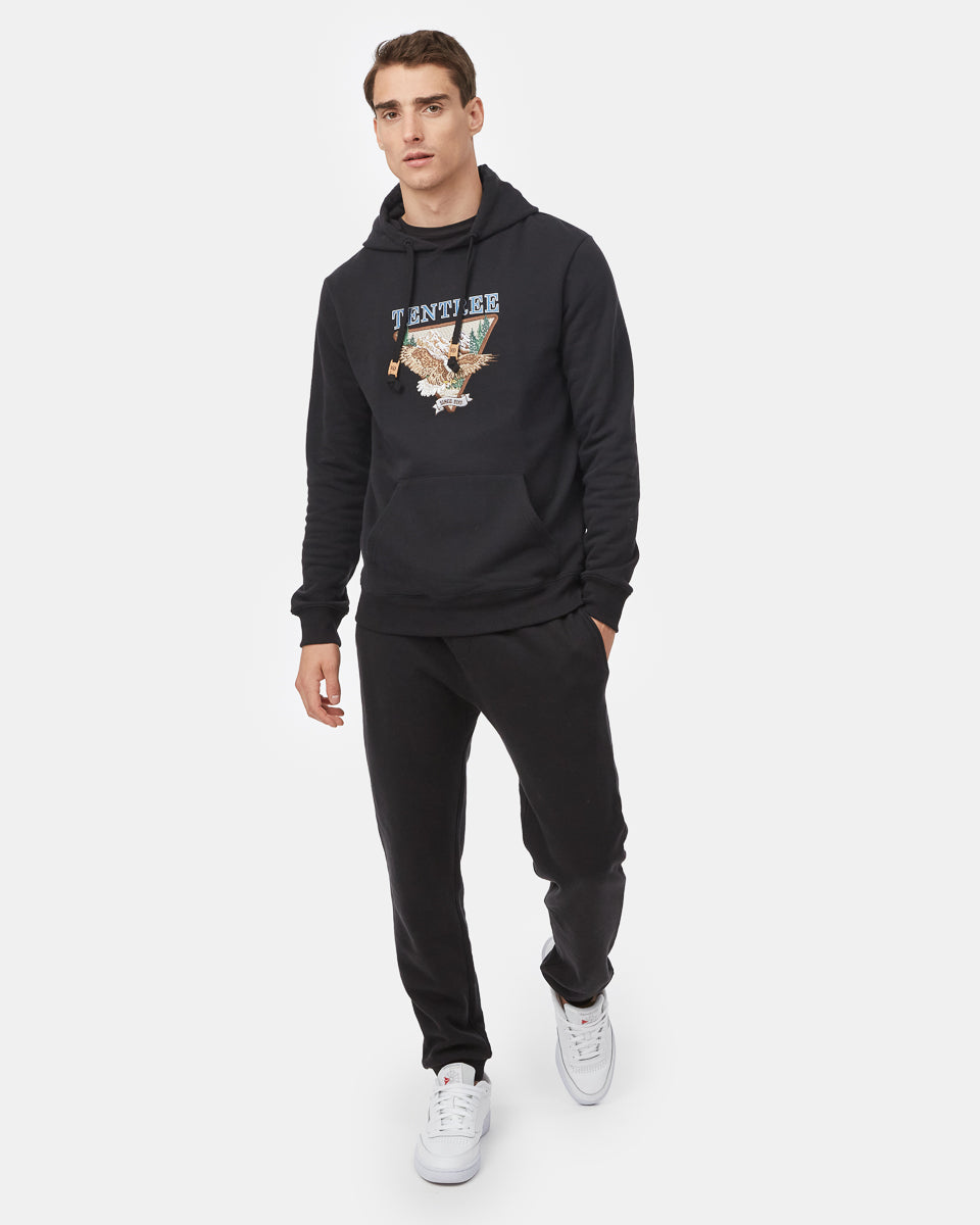 Tentree Men's Cabin Crest Hoodie - Meteorite Black