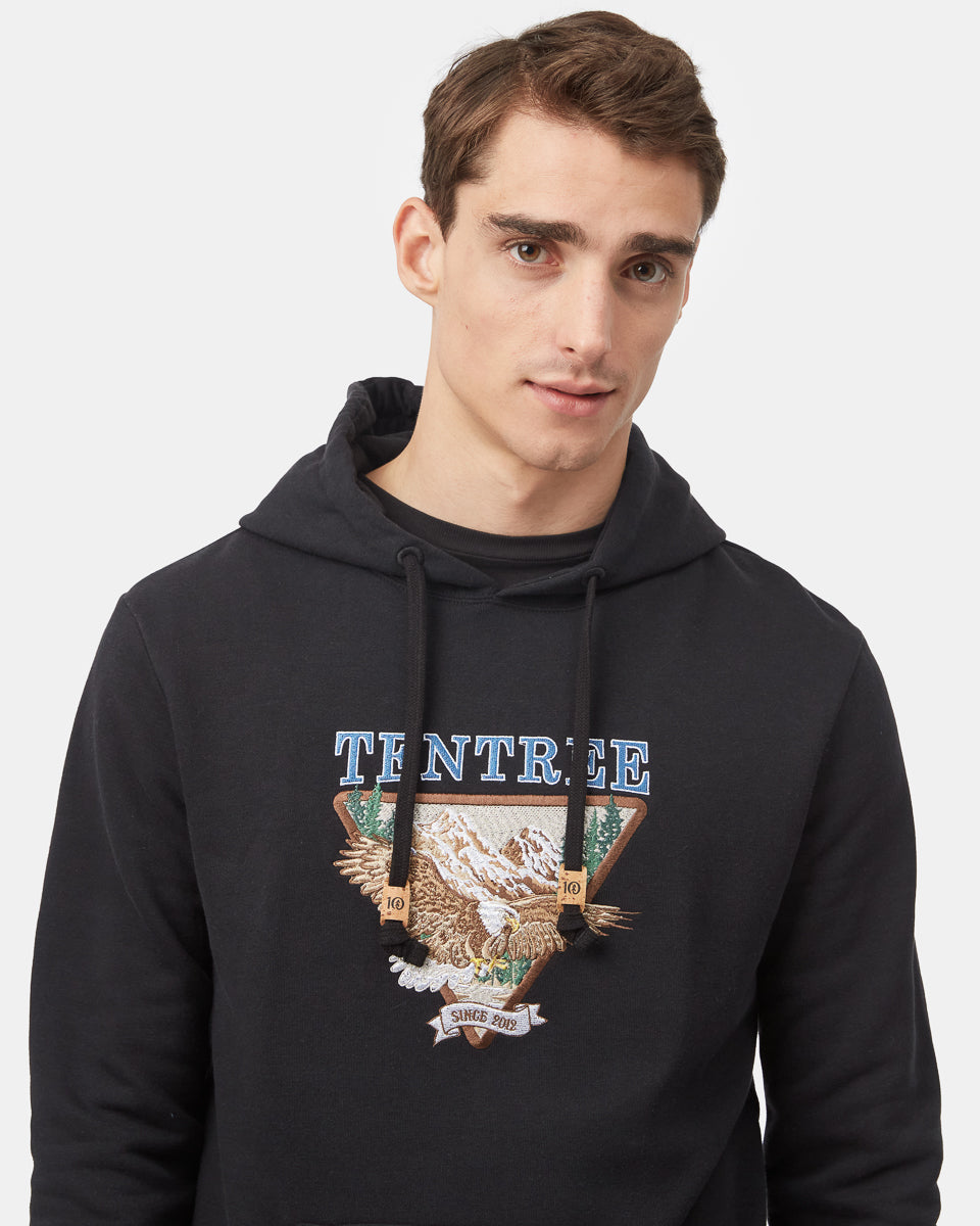 Tentree Men's Cabin Crest Hoodie - Meteorite Black