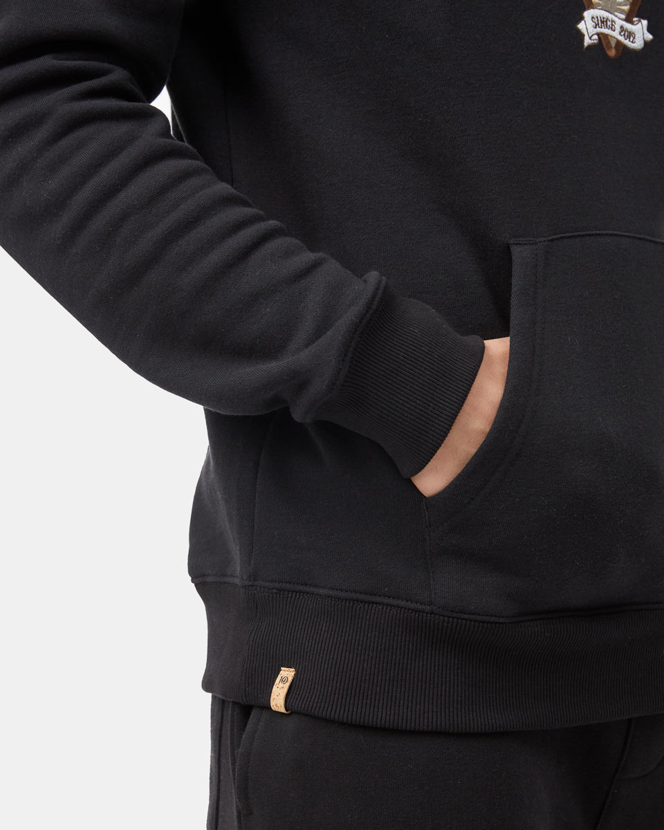 Tentree Men's Cabin Crest Hoodie - Meteorite Black