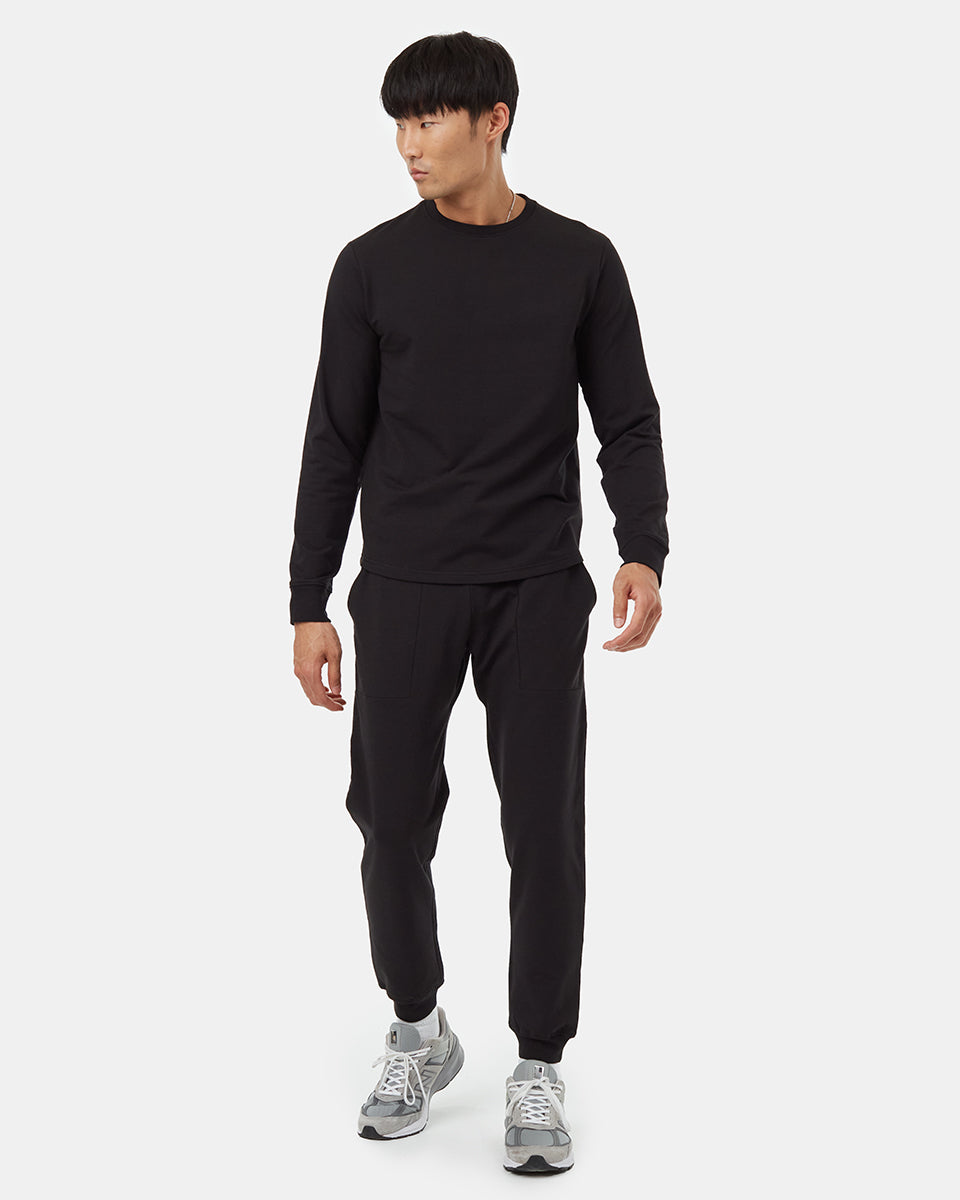 Tentree Men's Lounge Shirt Tail Hem Crew - Meteorite Black