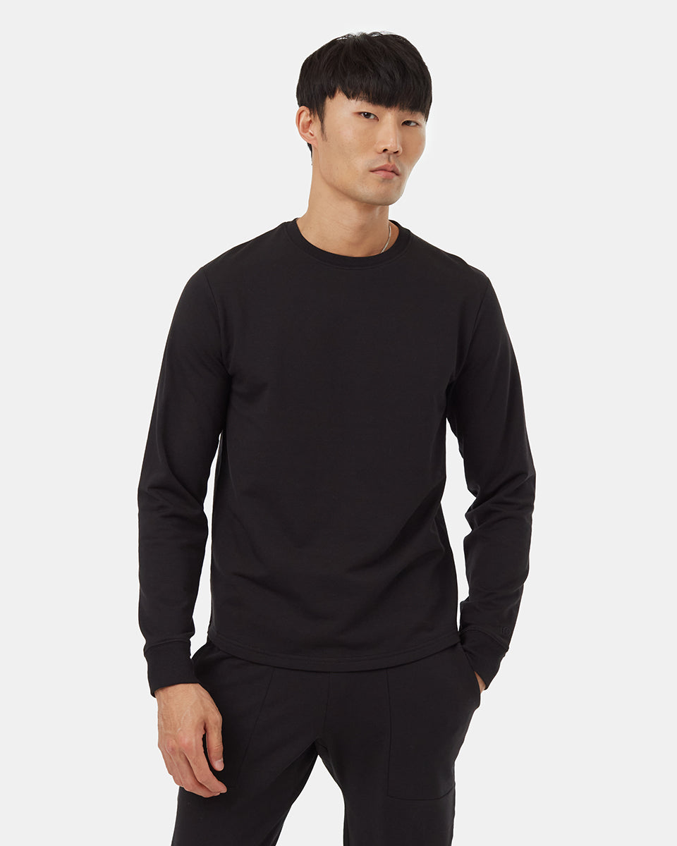 Tentree Men's Lounge Shirt Tail Hem Crew - Meteorite Black