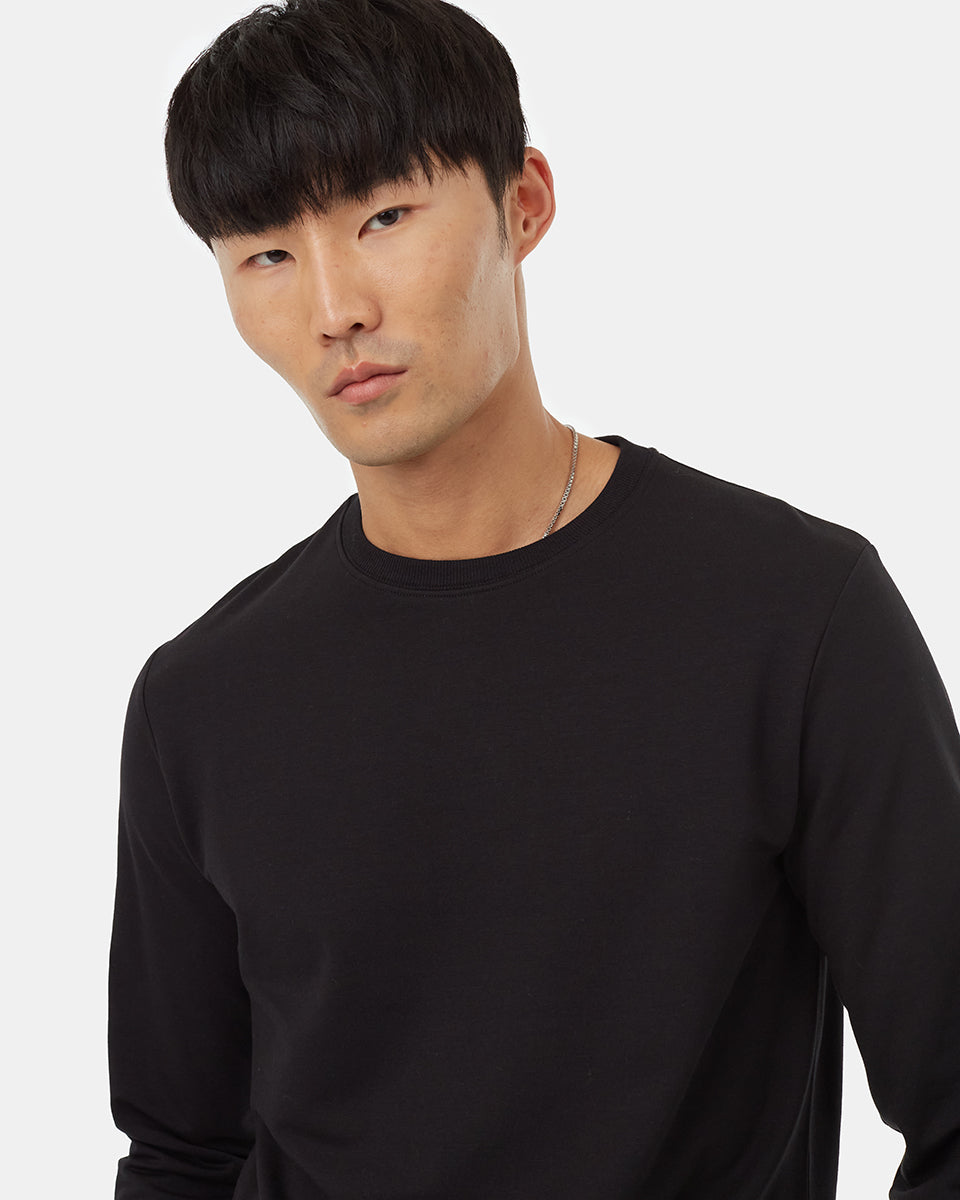 Tentree Men's Lounge Shirt Tail Hem Crew - Meteorite Black