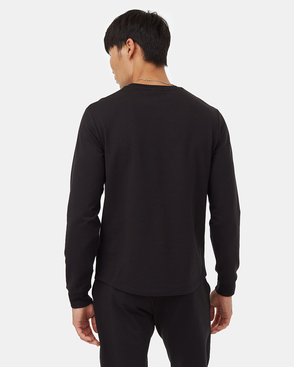 Tentree Men's Lounge Shirt Tail Hem Crew - Meteorite Black
