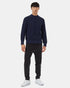 Tentree Men's Highline Mock Neck Waffle Crew - Dress Blue