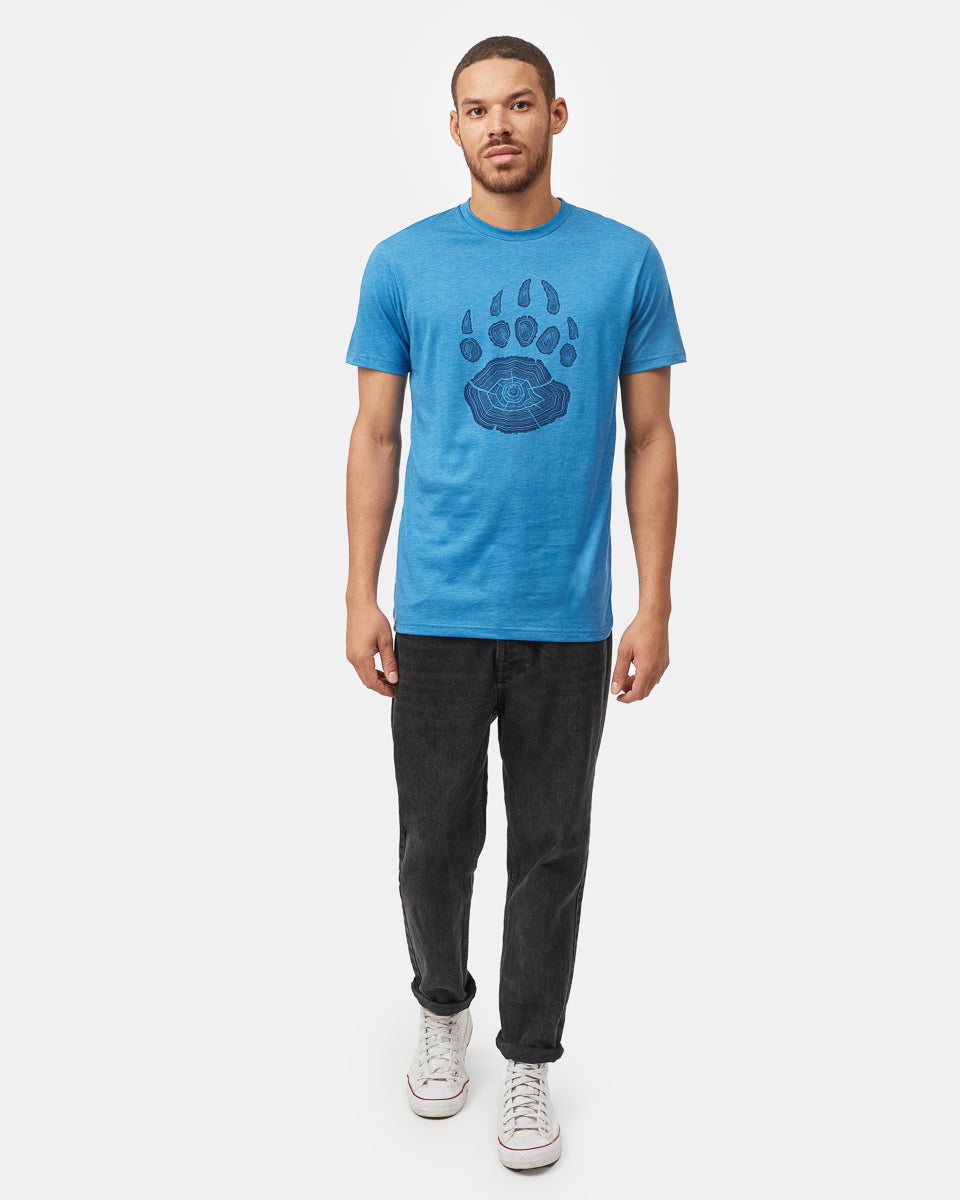 Tentree Men's Bear Claw T-Shirt - Atlantic Blue Heather