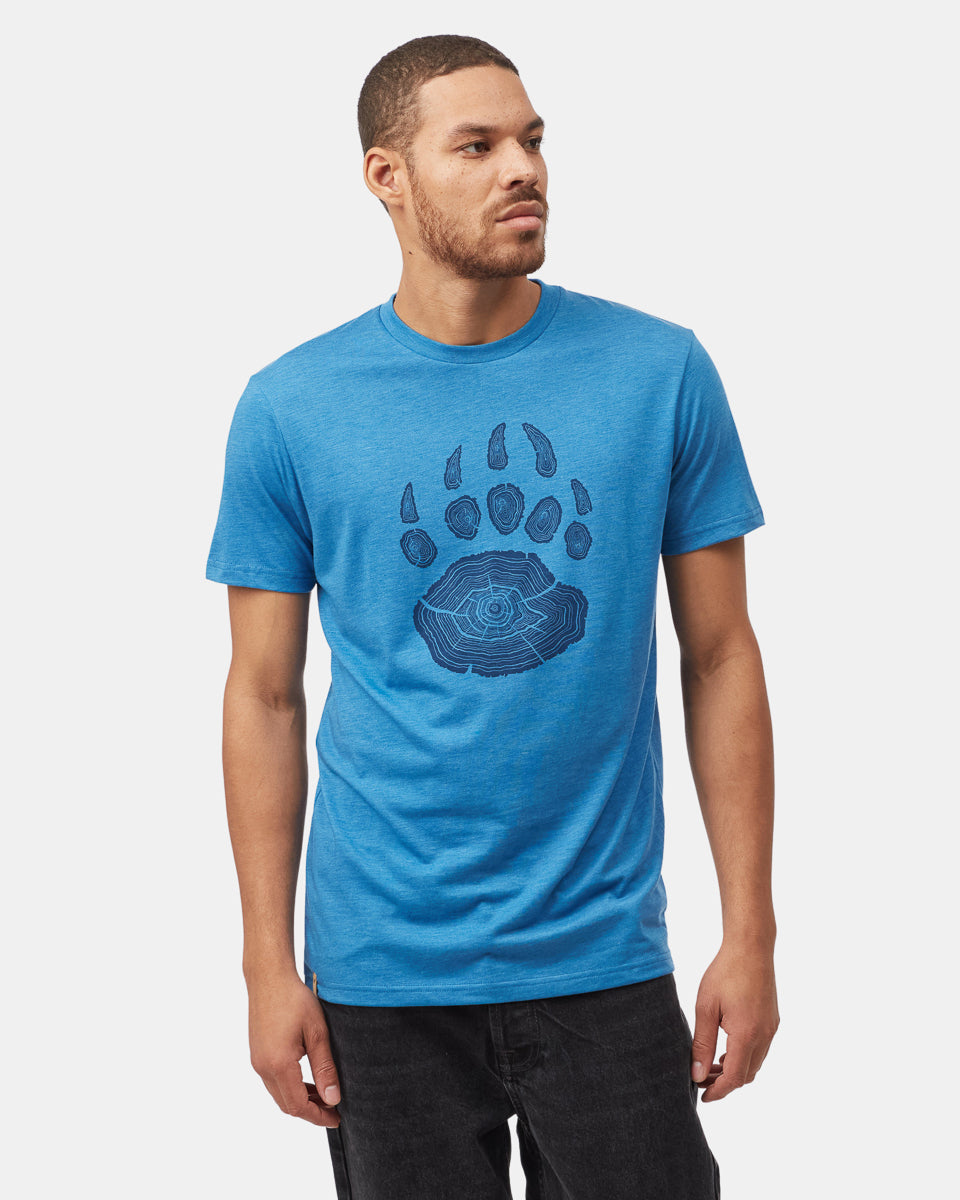 Tentree Men's Bear Claw T-Shirt - Atlantic Blue Heather