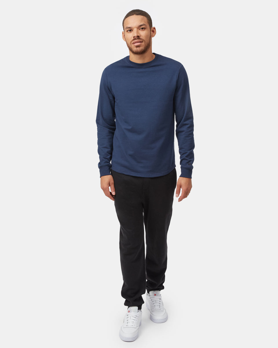 Tentree Men's Lounge Shirt Tail Hem Crew - Dress Blue