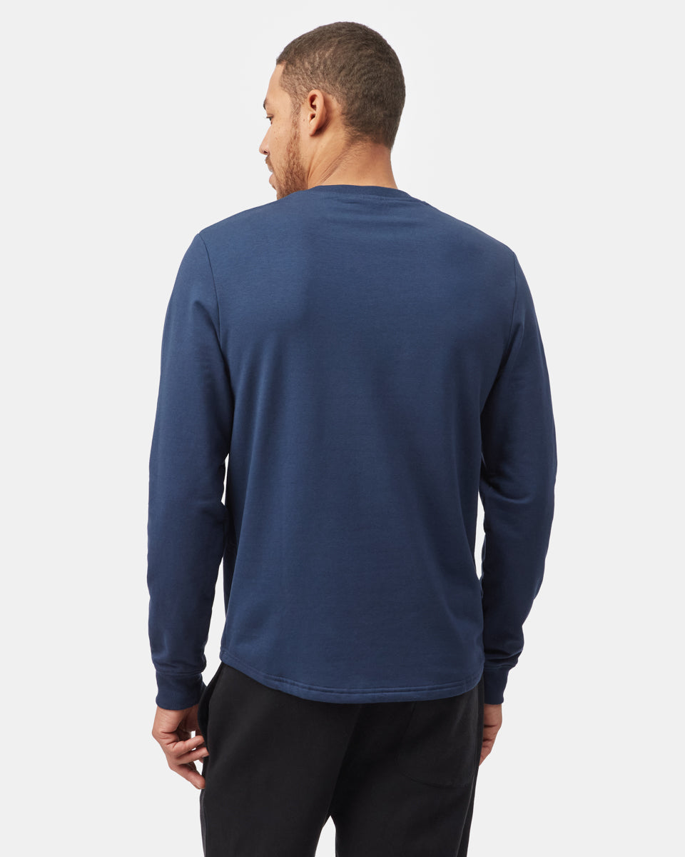 Tentree Men's Lounge Shirt Tail Hem Crew - Dress Blue