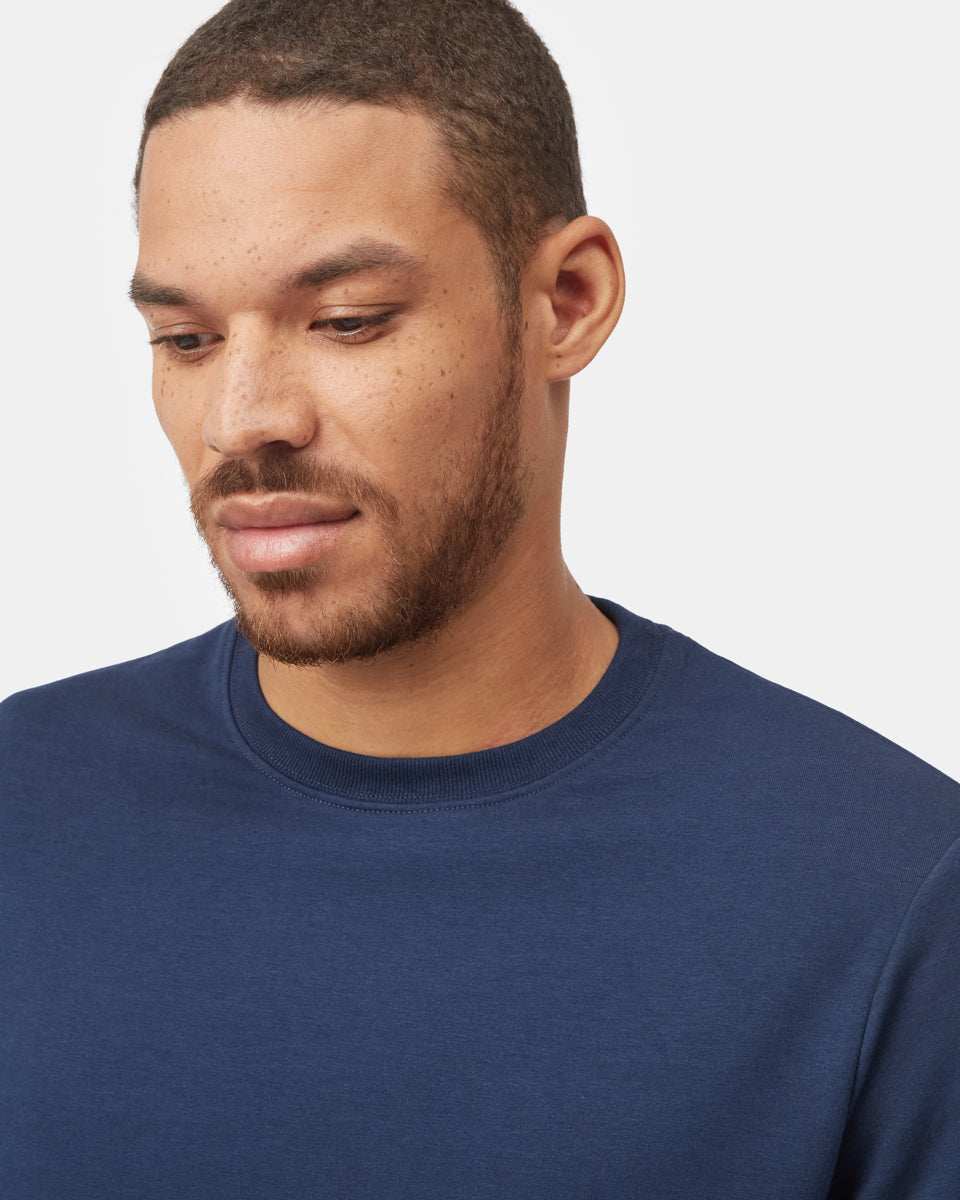Tentree Men's Lounge Shirt Tail Hem Crew - Dress Blue