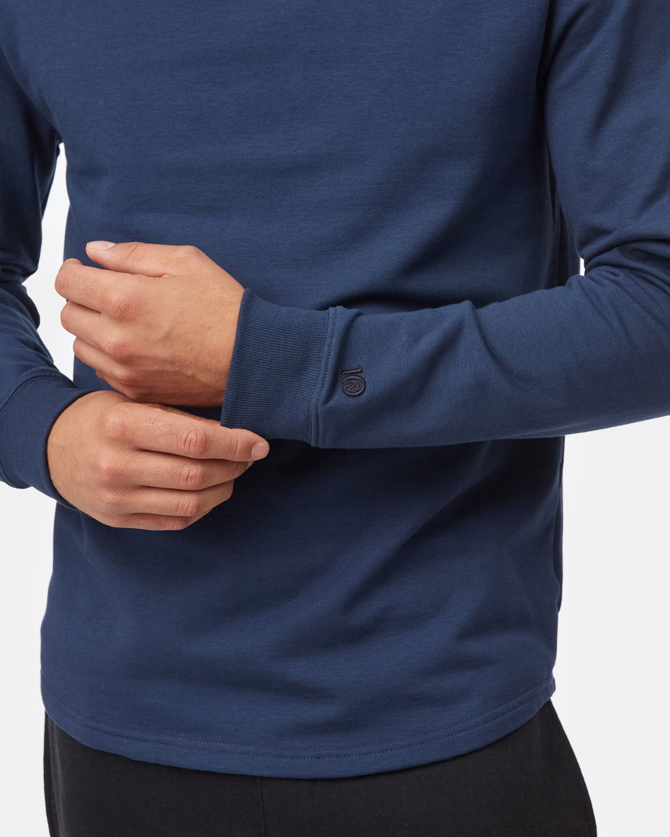 Tentree Men's Lounge Shirt Tail Hem Crew - Dress Blue