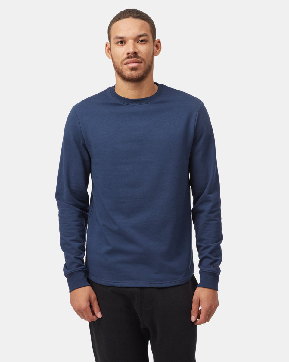 Tentree Men's Lounge Shirt Tail Hem Crew - Dress Blue