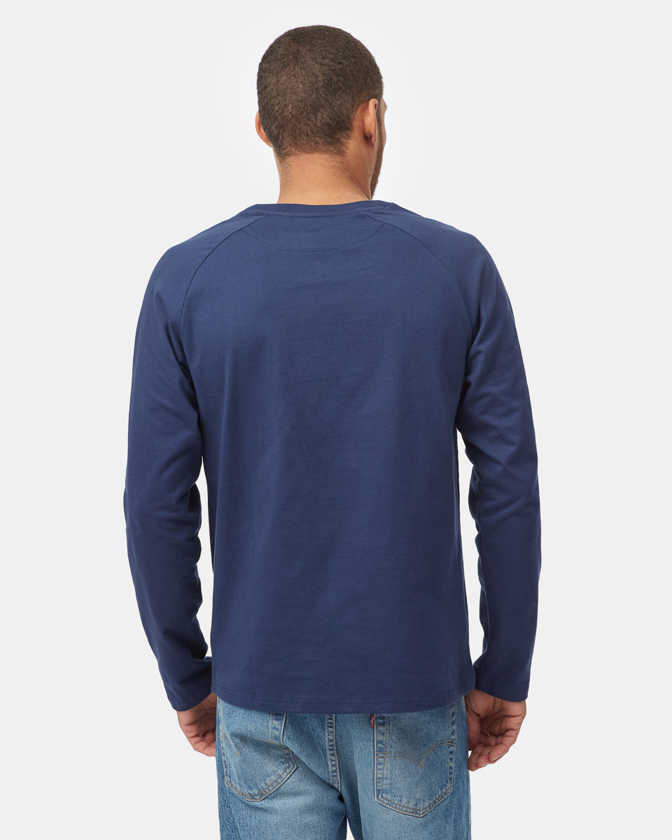 Tentree Men's Recycled Cotton Classic Henley Longsleeve - Dress Blue