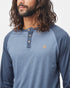 Tentree Men's TreeBlend Baker Henley Longsleeve - Vintage Blue Heather_Dress Blue Heather