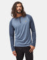 Tentree Men's TreeBlend Baker Henley Longsleeve - Vintage Blue Heather_Dress Blue Heather