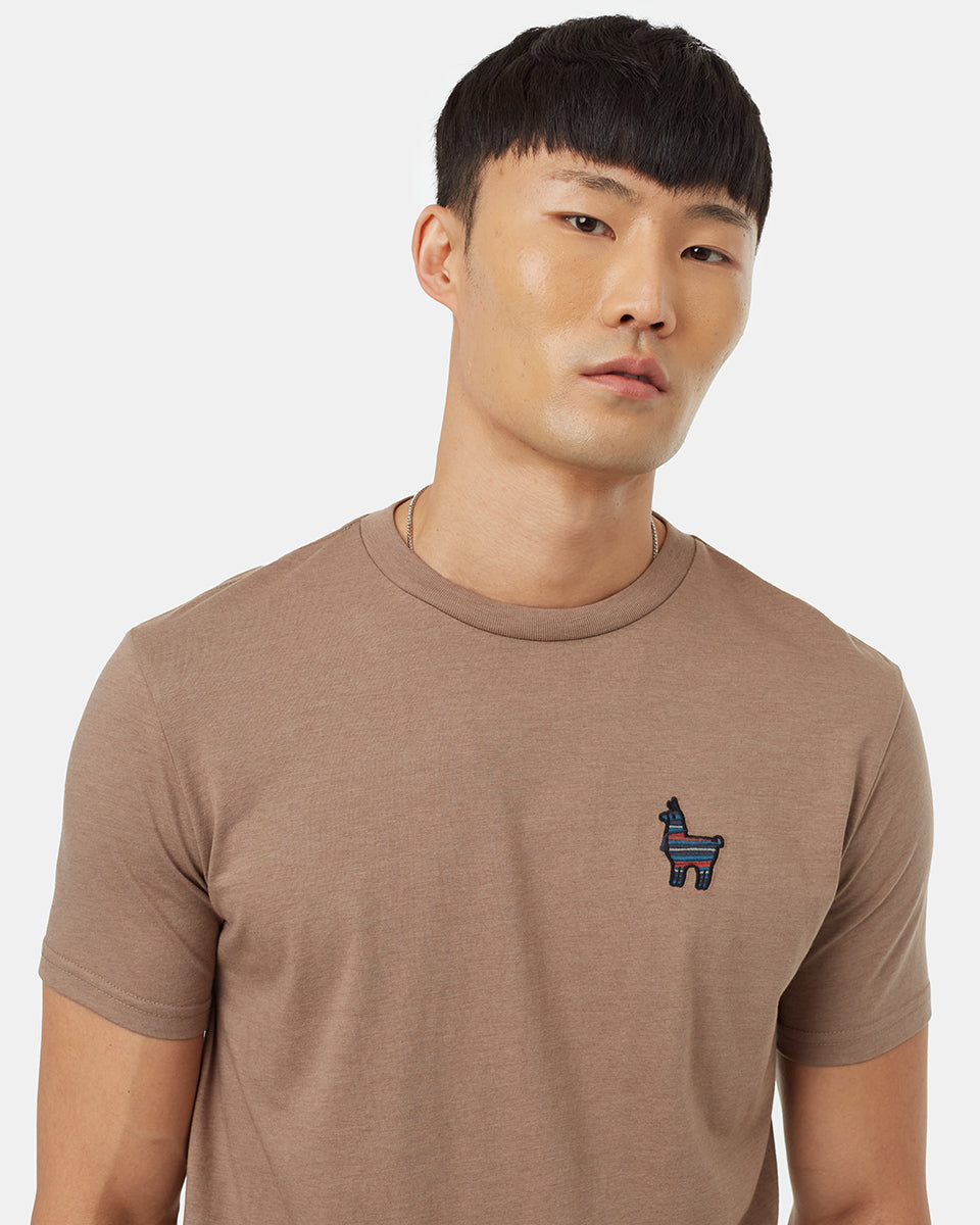 Tentree Men's Peru Embroidered Llama T-Shirt - Pine Bark