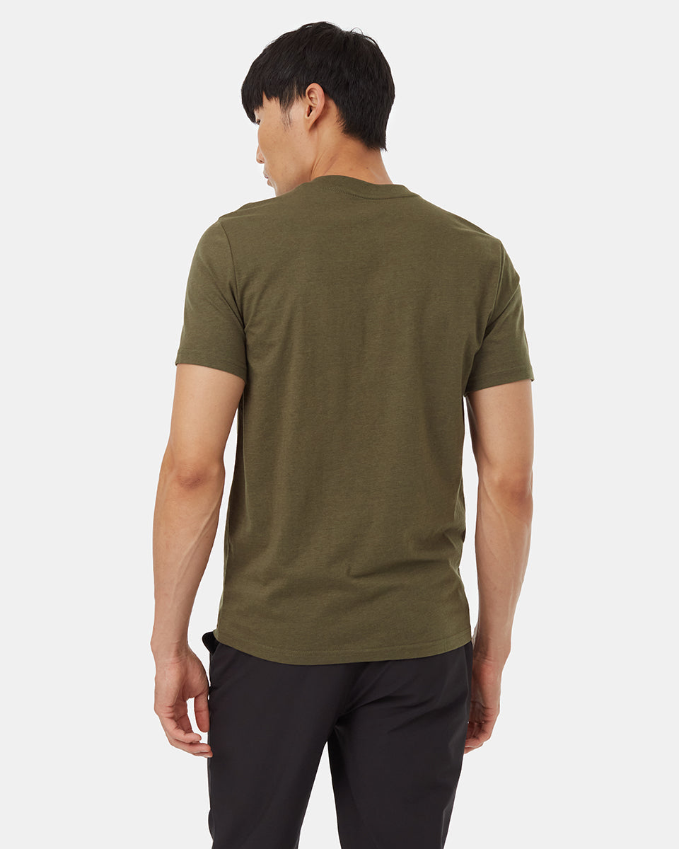 Tentree Men's TreeBlend V-Neck T-Shirt - Olive Night Green