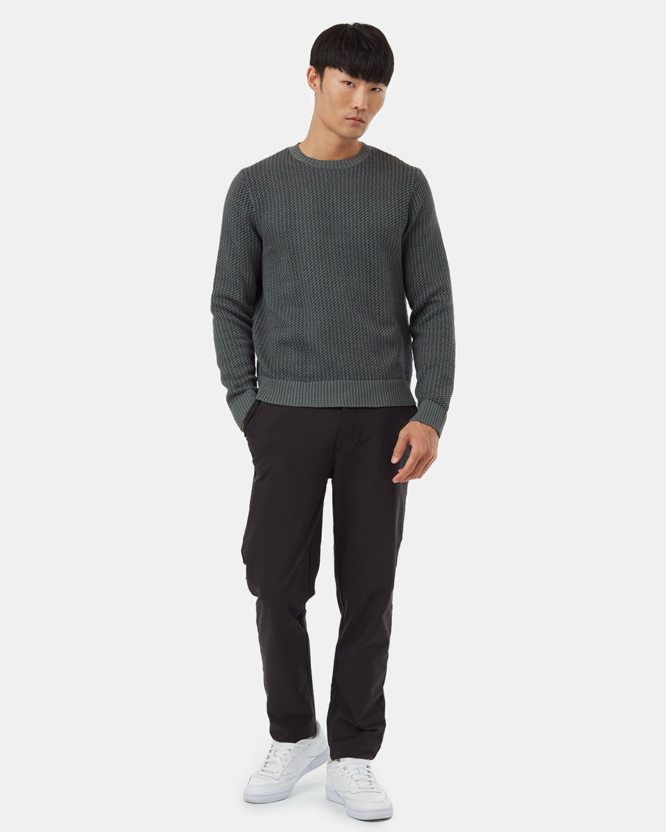 Tentree Men's Highline Patterned Crew - Urban Green Meteorite Black