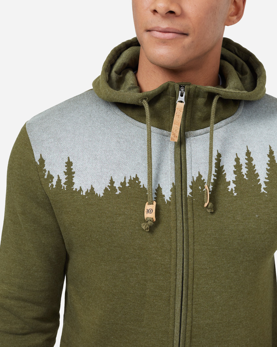 Tentree Juniper Zip Hoodie - Olive Night Green Heather