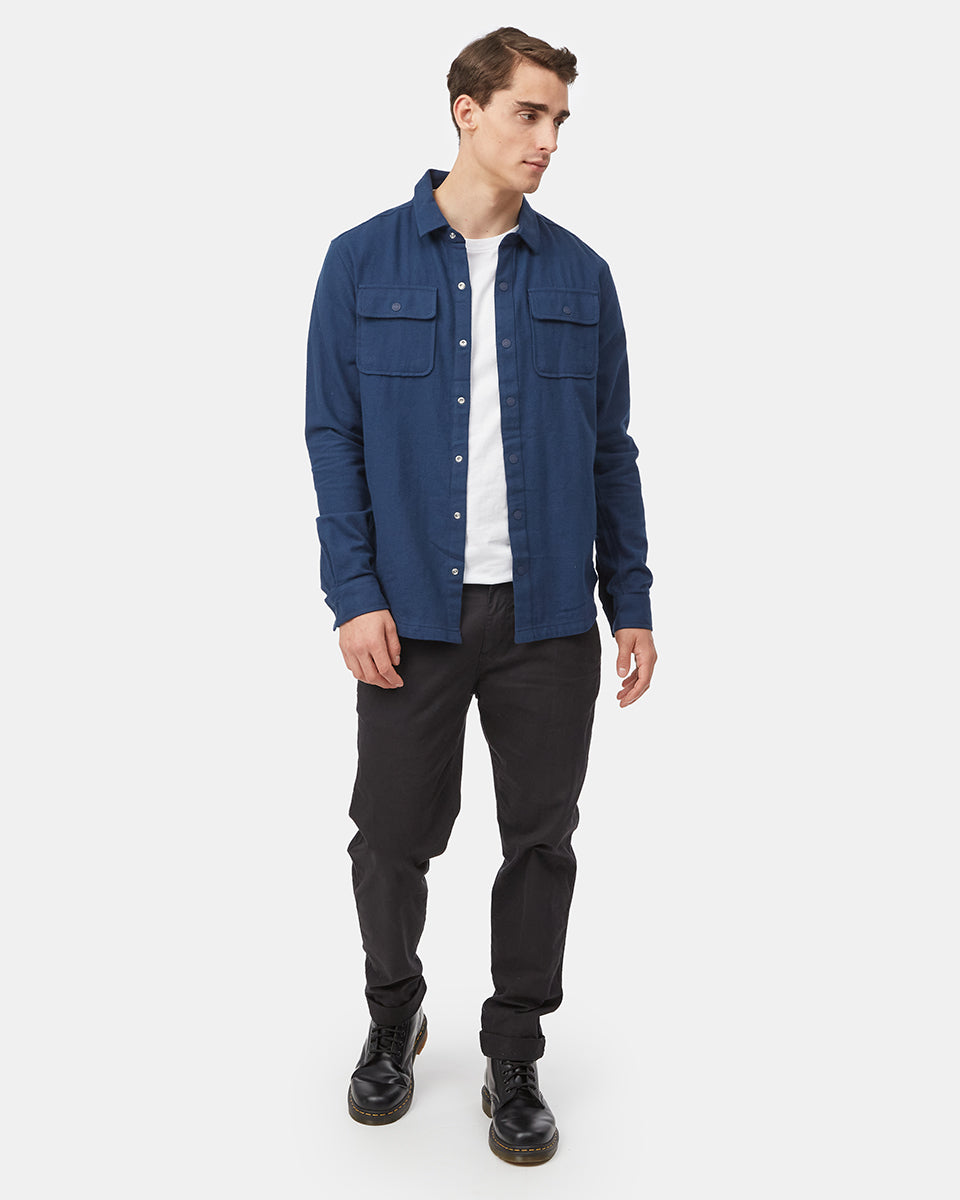 Tentree Men's Kapok Flannel Colville - Dress Blue