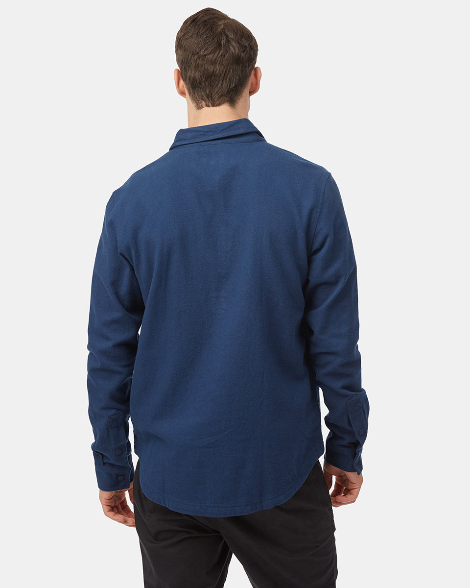 Tentree Men's Kapok Flannel Colville - Dress Blue