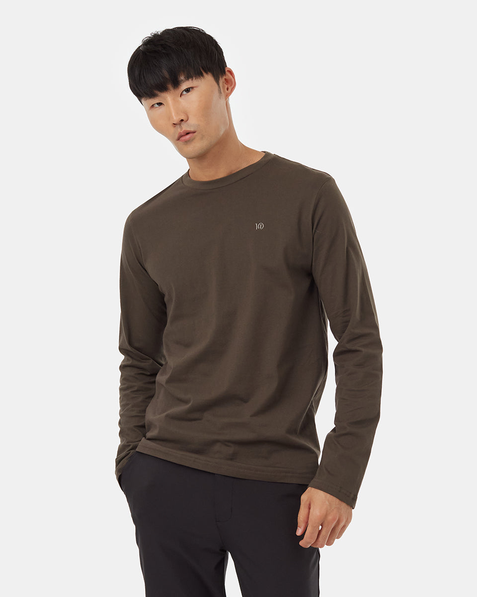 Tentree Men's Organic Cotton Classic Longsleeve - Black Olive Green