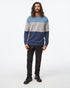 Tentree Men's Blocked Reynard Crew - Vintage Blue Zinc Dress Blue