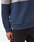 Tentree Men's Blocked Reynard Crew - Vintage Blue Zinc Dress Blue