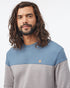Tentree Men's Blocked Reynard Crew - Vintage Blue Zinc Dress Blue