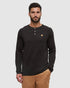 Tentree Men's TreeBlend Baker Henley Longsleeve - Meteorite Black