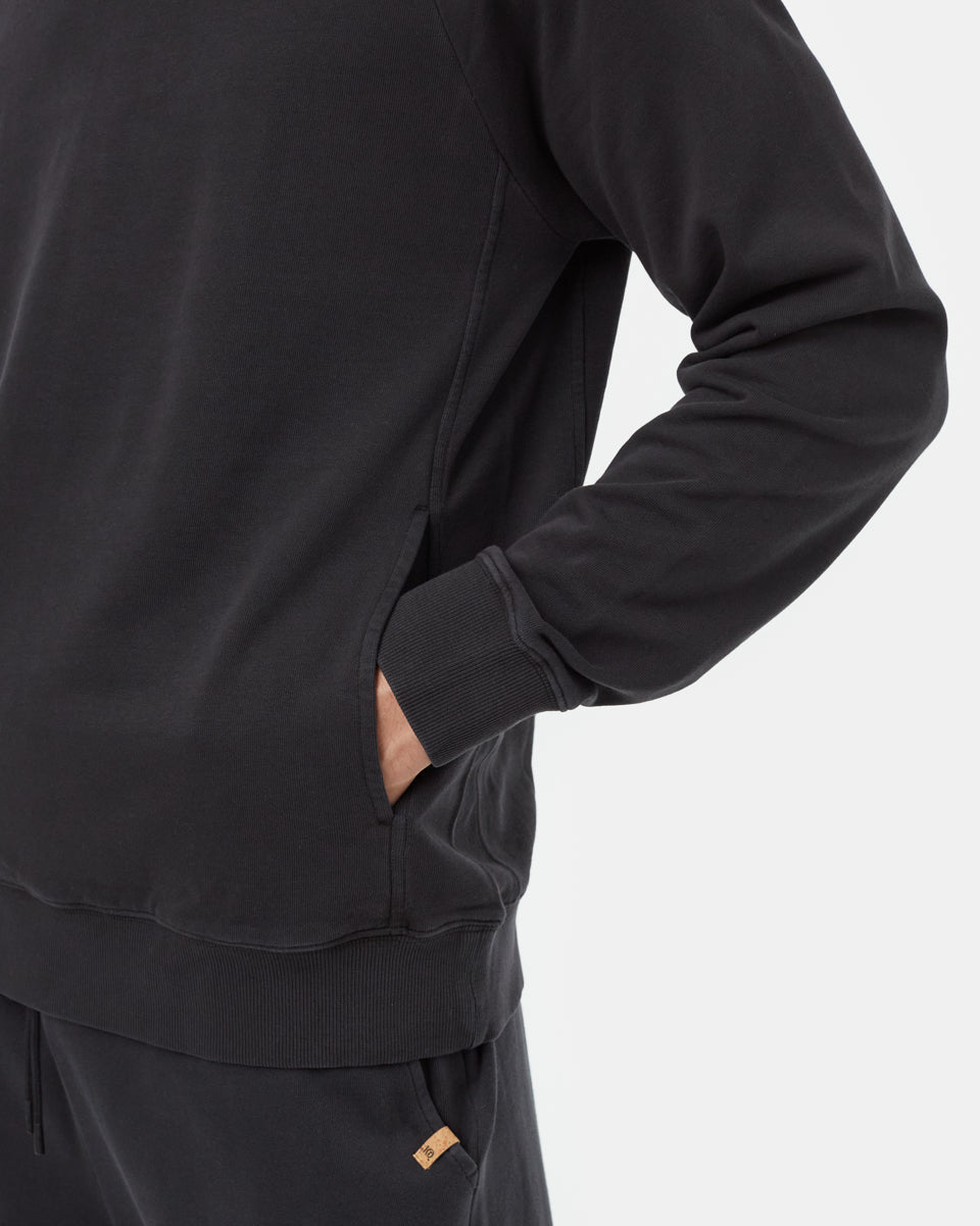 Tentree Organic French Terry Raglan Crew - Meteorite Black