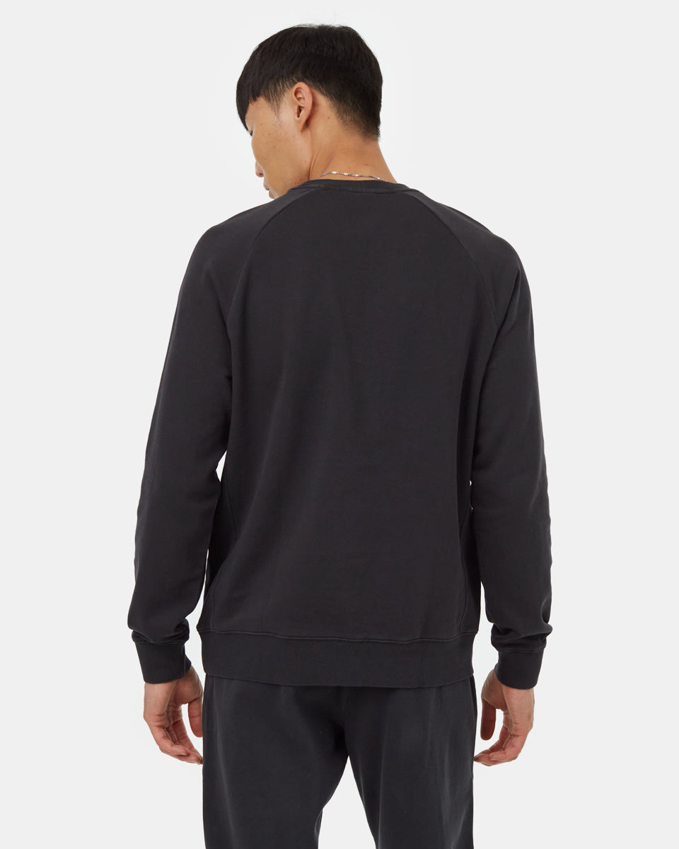 Tentree Organic French Terry Raglan Crew - Meteorite Black