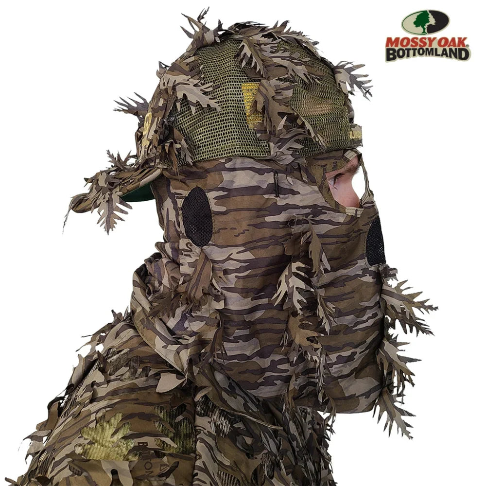 QuikCamo Fitted Hat with Rear Leafy Camo Face Mask – product view 13
