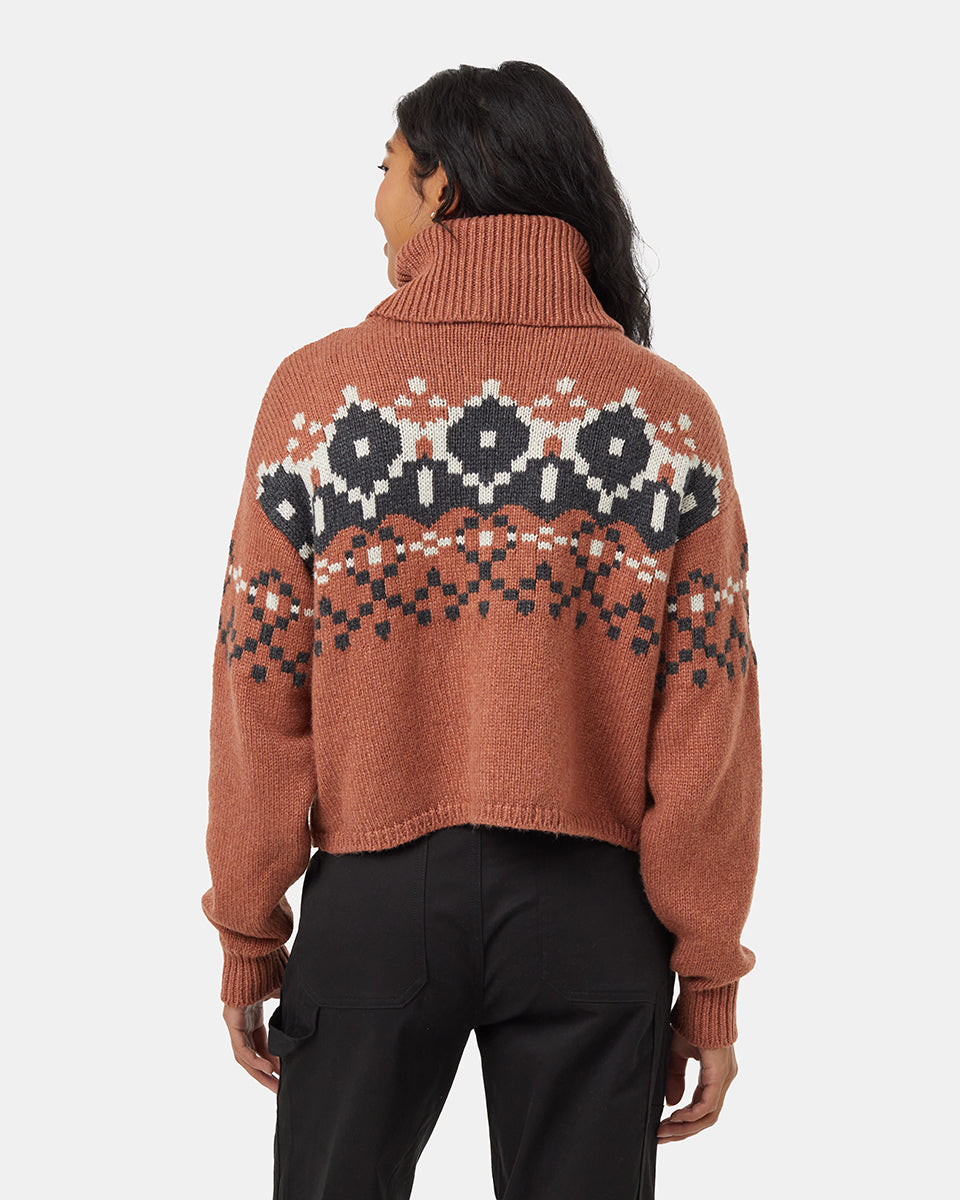 Tentree Women's Moray Sweater - Clay Tile Heather Dark Grey Heather Pale Oak Heather